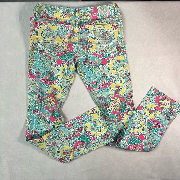 Lilly Pulitzer Worth Skinny Mini Jeans Size 4 Floral Bright Preppy Vacation - Picture 6 of 10